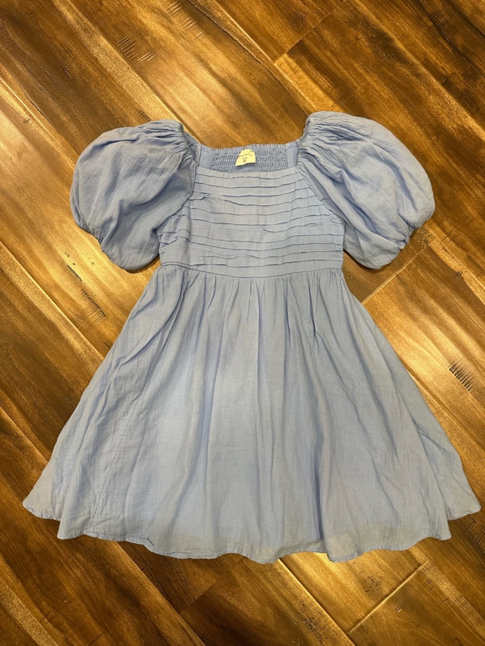 abercrombie kids Light Blue Puff-Sleeve Cotton Dress